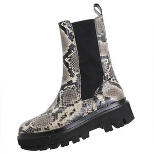 All Saints Billie Snake Print Chelsea Boots sz 41